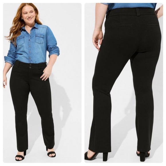 Studio Torrid Trouser Boot Studio Luxe Ponte Mid-Rise Pant Plus 22 Short Stretch - Picture 1 of 12
